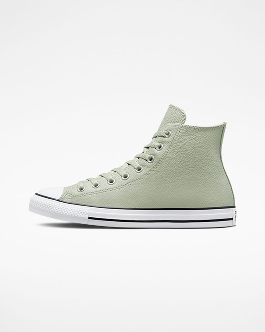 Tenisky Vysoke Converse Chuck Taylor All Star Kozene Panske Olivovo Zelená | SK PGKLN7